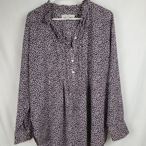 Loft floral long sleeve blouse size large